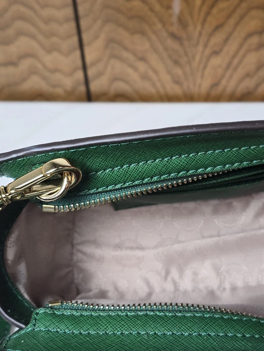 Green Michael Kors Selma Mini Messenger Bag
